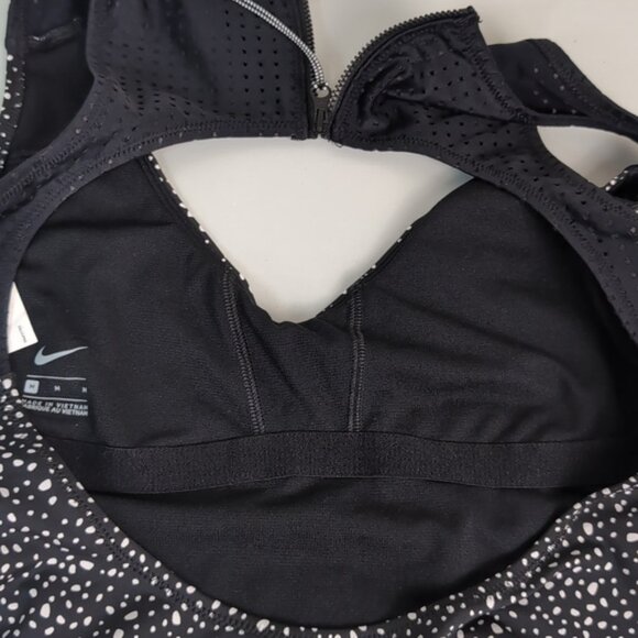 Nike Spotted One Piece Swimsuit Sporty Athletic Mesh Open Back Keyhole Black - Picture 12 of 14